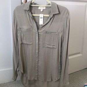 Anthropologie Cloth & Stone Army Green Buttondown